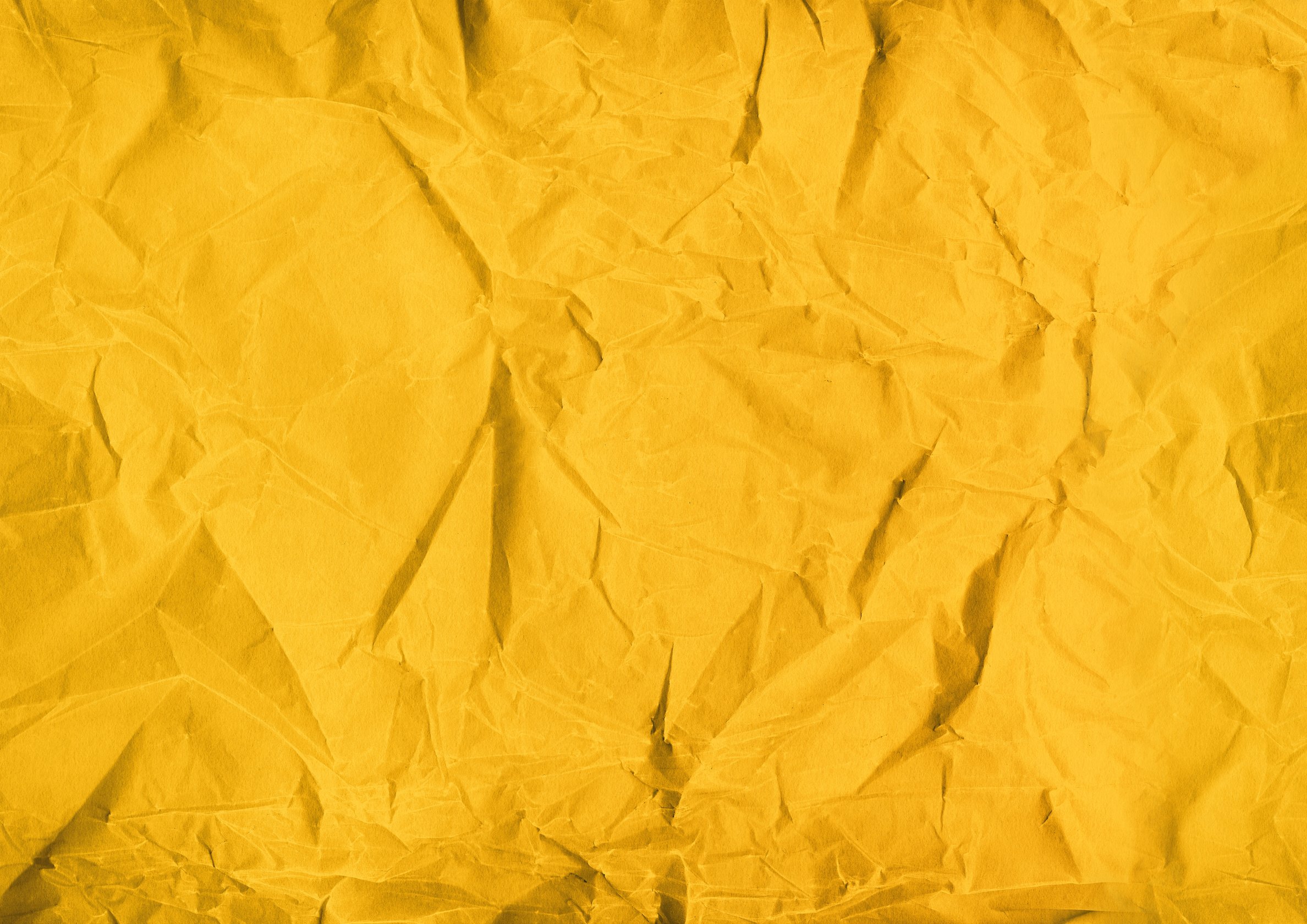 Yellow Crumpled Paper Texture Background