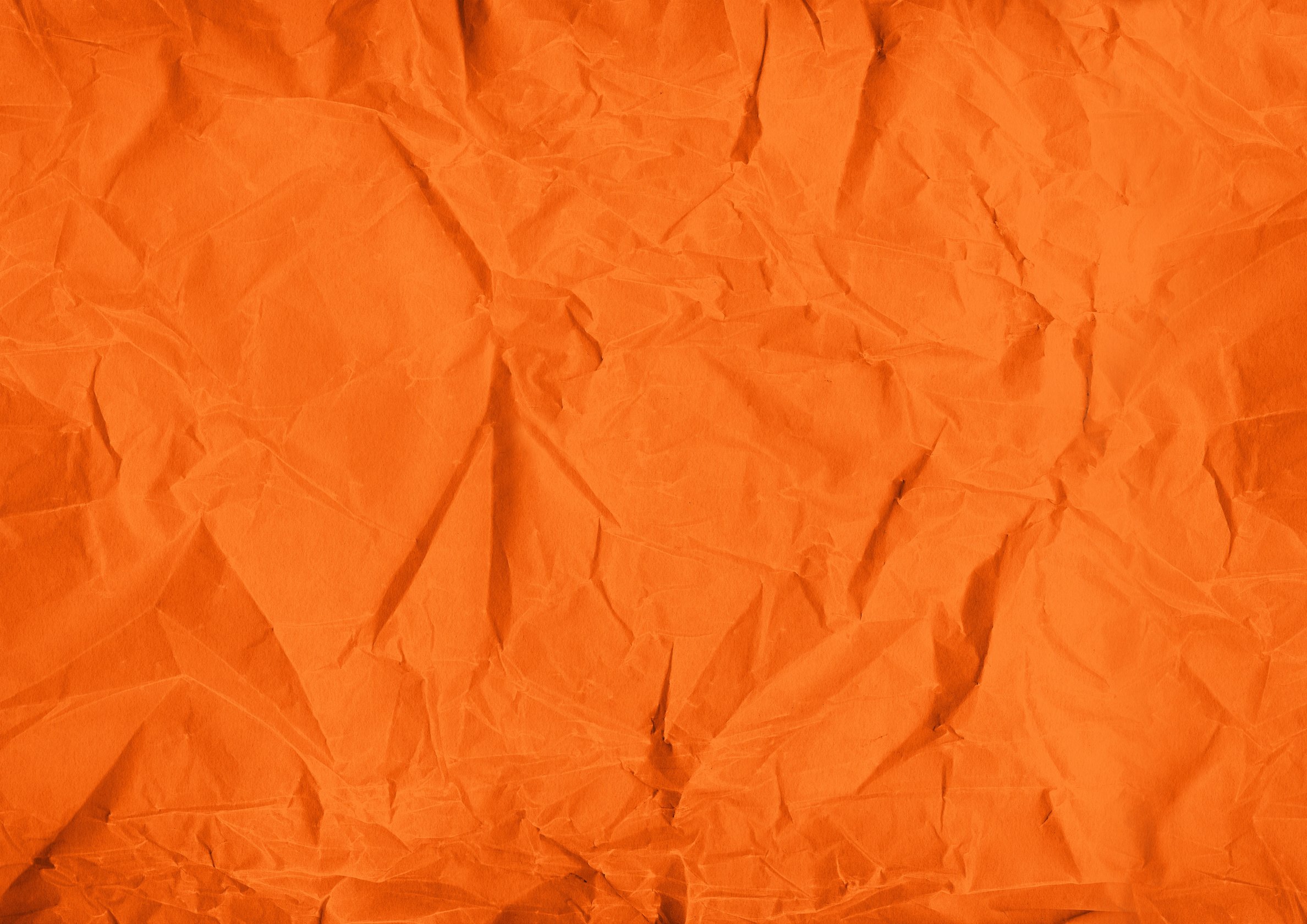 Orange Crumpled Paper Texture Background